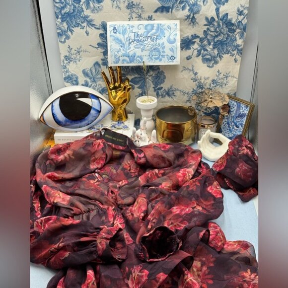 🆕 BRONX & BANCO 🧿 NWOT Bedouin Coastal Mini Dress, Rose Burnout - Sz XS US 2 - Picture 12 of 15